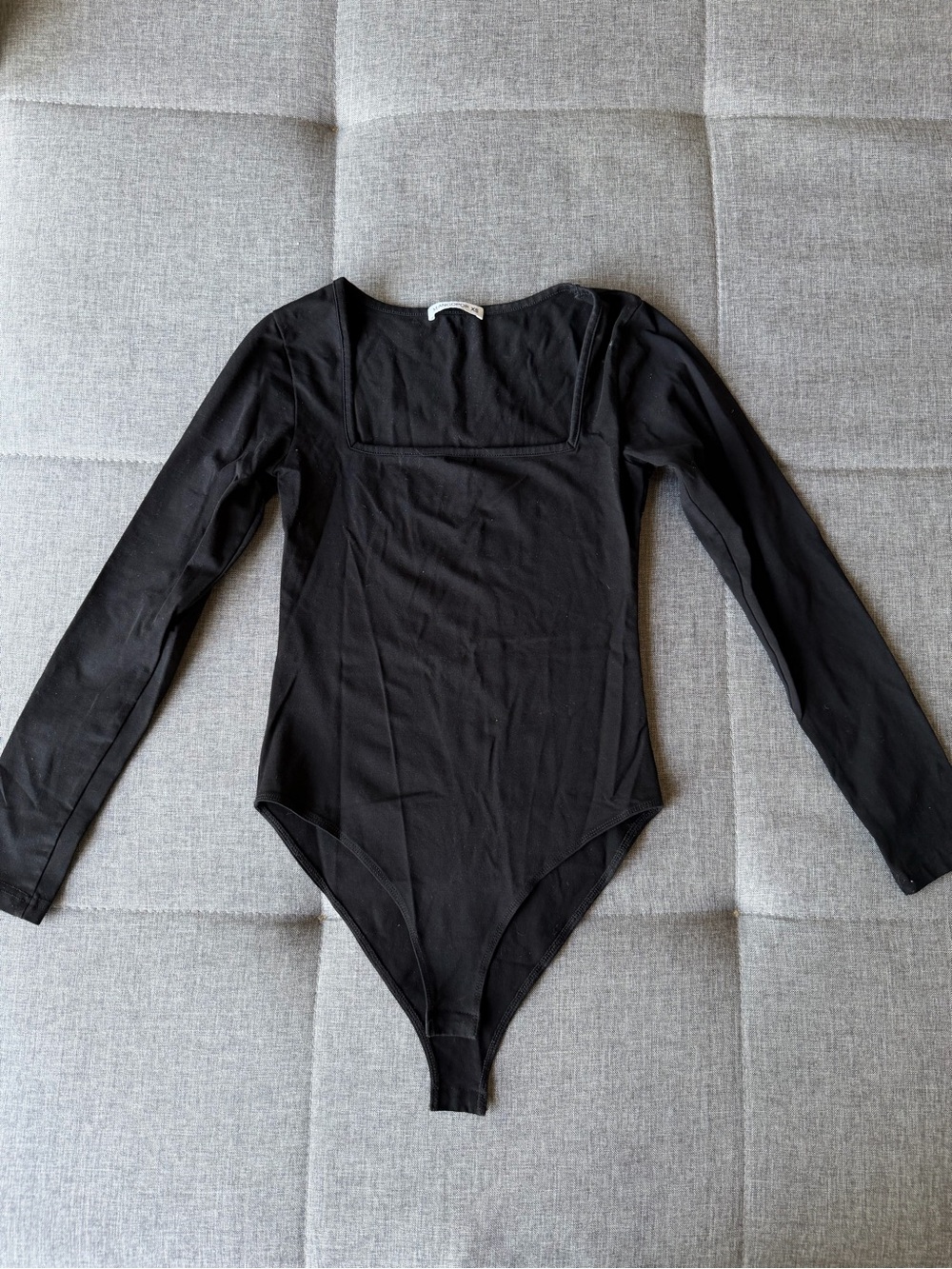 Women’s Square Neck Long-Sleeve Black Bodysuit
